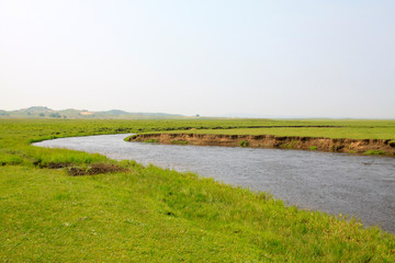 Tuligen River scenery in the grassland, Xilin gol league, China © junrong
