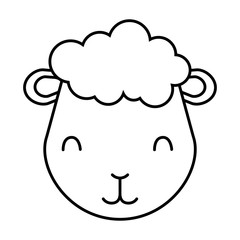 sheep head cartoon animal wild