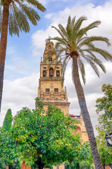 Bell tower of mosque-cathedral of Cordoba. Original Muslim minaret this structure has played an...