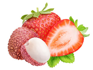 Fresh lychee isolated on white background with clipping path