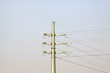 high voltage electric power steel tube tower under sky