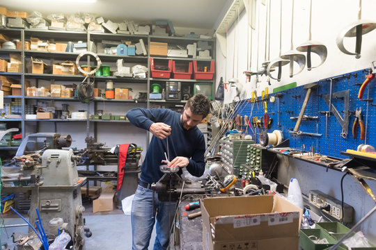 Fencing prop maker at work
