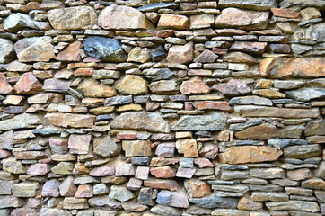 Detail of colorful stone wall, mosaic stone wall, detail of mosaic wall made  from color  stones Wall, stone, detail, mosaic, wall, decor, color, gray,textured, abstract,  material,  design, 