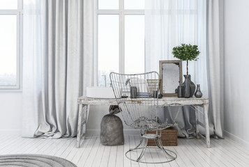 Vintage style bathroom interior