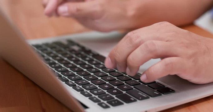Work on laptop computer