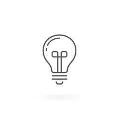 Light bulb vector icon. Idea icon, Symbol of creativity, idea, electricity. Light bulb icon isolated on white background