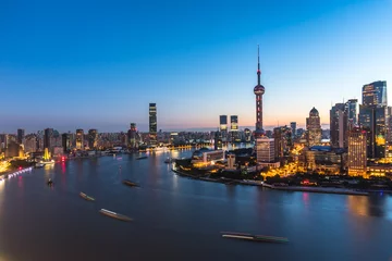 Fotobehang panoramic city skyline in shanghai china © THINK b