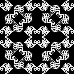 seamless geometric abstract pattern with floral motive