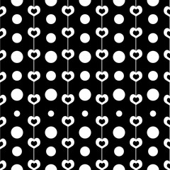 Geometric seamless pattern. Circles and hearts