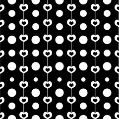 Geometric seamless pattern. Circles and hearts