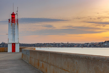 Saint-Malo. A breakwater and a lighthouse.