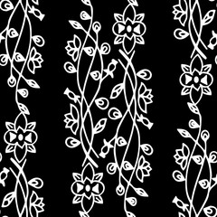 abstract floral seamless pattern with leaves