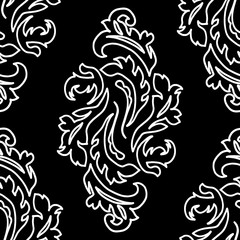 abstract floral seamless pattern with leaves