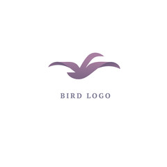 Bird silhouette logo. Vector abstract minimalistic illustration flying fowl. Pigeon icon. Zoo, pet shop, farm, bird feather, wild nature vector flat style logotype modern.