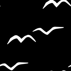 Naklejka premium abstract seamless pattern with gulls birds