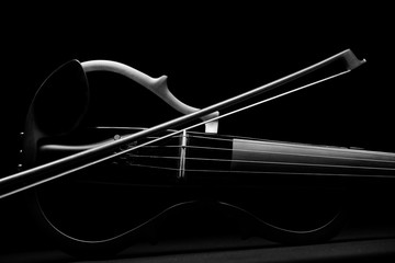 electronic violin on a black background 
