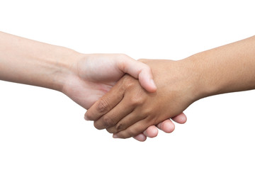 Shaking hands isolated on white. Business concept.Clipping path.
