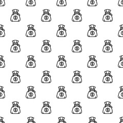 Money bag pattern seamless repeat background for any web design