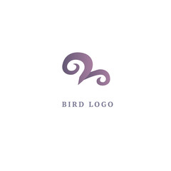 Obraz premium Bird silhouette logo. Vector abstract minimalistic illustration flying fowl. Pigeon icon. Zoo, pet shop, farm, bird feather, wild nature vector flat style logotype modern.