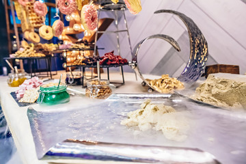 White halva. Served with dry ice