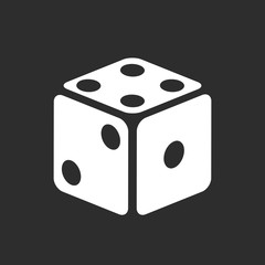 Dice cube vector icon