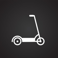 Scooter electric on black background icon