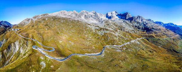 Luftaufnahme, Furkapass, Urserental, Kanton Uri, Schweiz