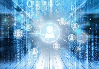 Businessman and internet and virtual reality concept -