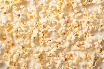 Popcorn pattern on white background. Top view