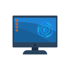 Desktop computer screen with colorful icons