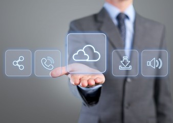 Businessman working on digital chart, business strategy concept