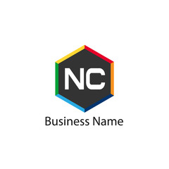Initial Letter NC Logo Template Design