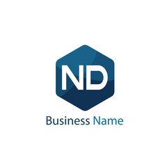Initial Letter ND Logo Template Design