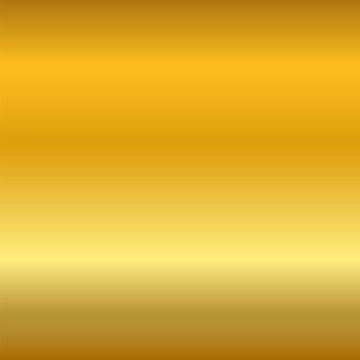 Gold gradient smooth texture. Empty golden metal background. Light metallic plate template, abstract pattern. Bright foil design elegant decoration, decorative shiny wallpaper. Vector illustration