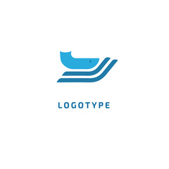 Fish silhouette logo. Vector abstract minimalistic illustration fishing. Tuna, salmon icon. Aquarium, pet shop, marina, fish restaurant, seafood vector flat style logotype modern.