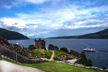 Urquhart Castle. Loch Ness, Inverness in Highlands, Scotland, UK