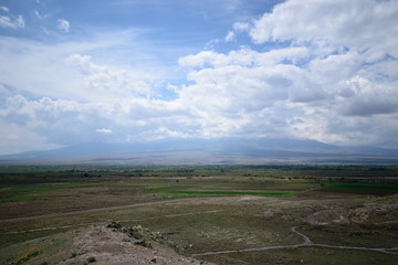 Ararat mountain hidden in clouds
