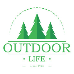 Outdoor camping emblem, vector