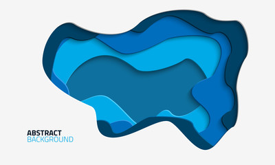 Abstract paper cut background. Colorful vector illustration with 3d effect.