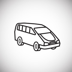 Family car thin line on white background icon