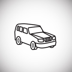 Family car thin line on white background icon