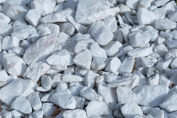 Background and texture of white decorative stones