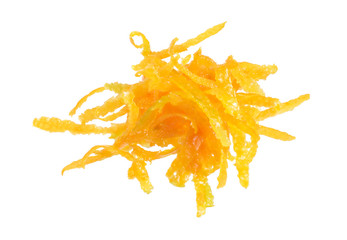 Fresh Orange Zest. Isolated on white background