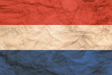 Flag of the Netherlands in grunge style.