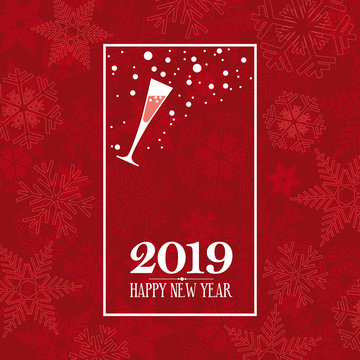 2019 Happy New Year. greeting, invitation or menu cover. vector illustration