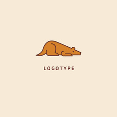 Ferret silhouette logo. Vector abstract minimalistic illustration veterinary. Mink icon. Pet, pet shop, zoo, clinic vector flat style logotype modern.