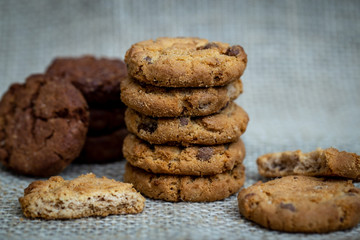 assorted biscuits chocolate. Delicious homemade, high resolution homemade biscuits. Homemade cookie with lots of flavor.