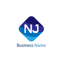 Initial Letter NJ Logo Template Design