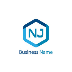 Initial Letter NJ Logo Template Design