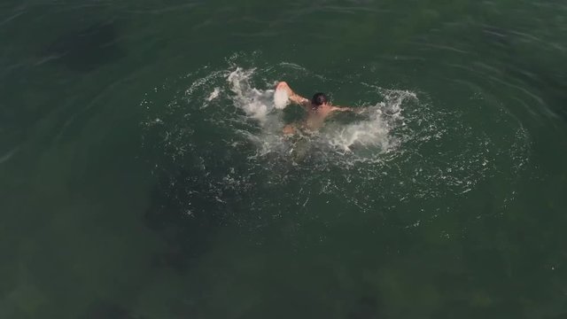 Drowning man in sea